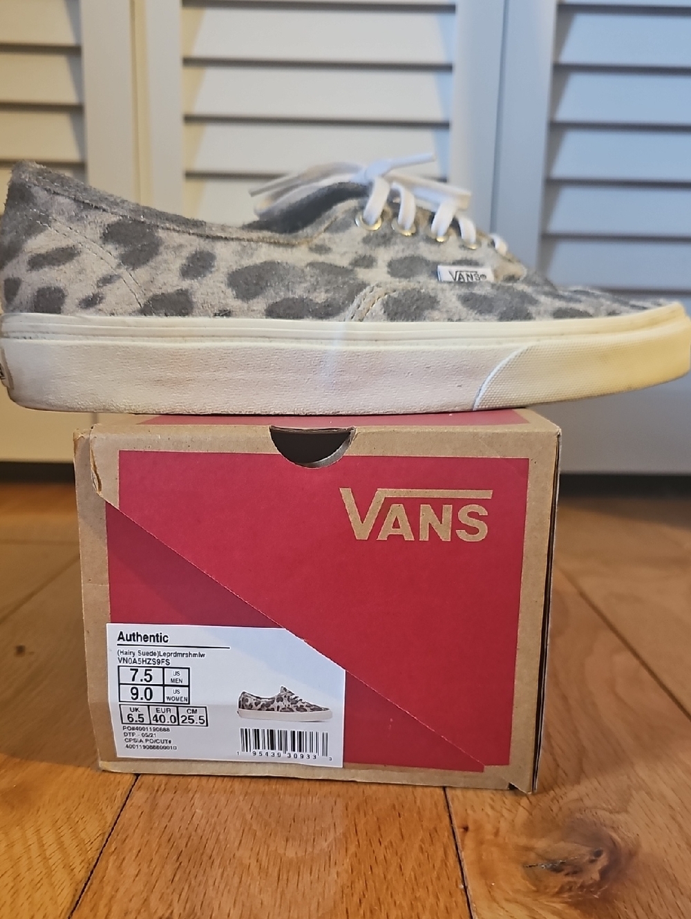 Vans Authentic Grey Leopard Print Sneakers